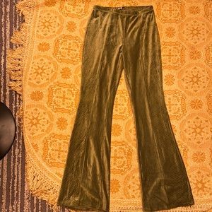Green Festival Flared Pants